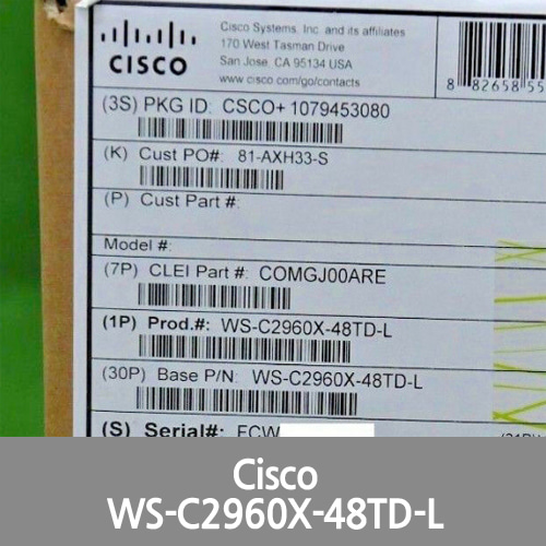 [Cisco] WS-C2960X-48TD-L Catalyst 2960-X Switch 48 Gigabit 2 X 10G SFP+, LAN BASE