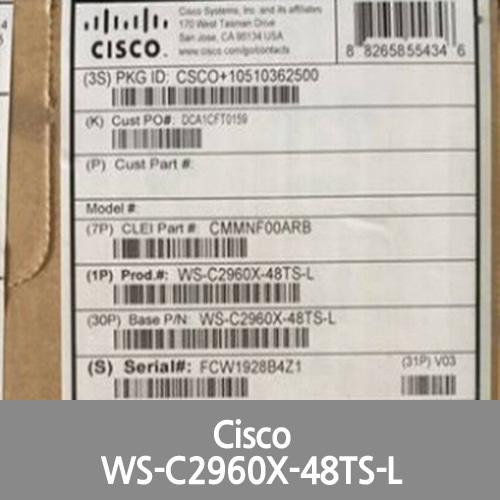 [Cisco] WS-C2960X-48TS-L 48 Port Catalyst Switch