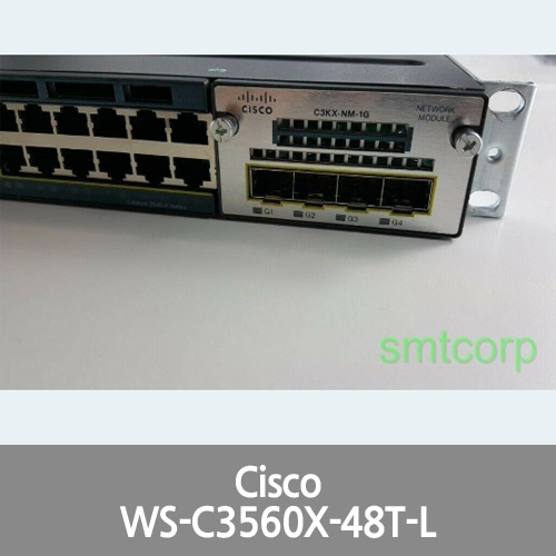 [Cisco] Catalyst 3560-X series WS-C3560X-48T-L with 1NM 1G + 2 PS 350W