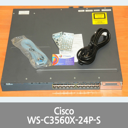 [Cisco] WS-C3560X-24P-S Switch 24xGE PoE w/racks 6MthWtyTaxInv