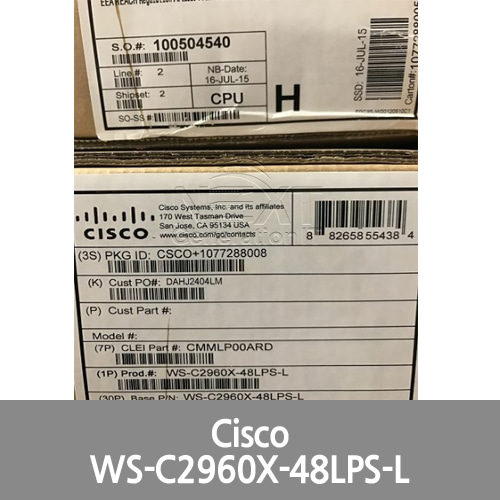 [Cisco] WS-C2960X-48LPS-L 48 Port 2960X Ethernet Switch