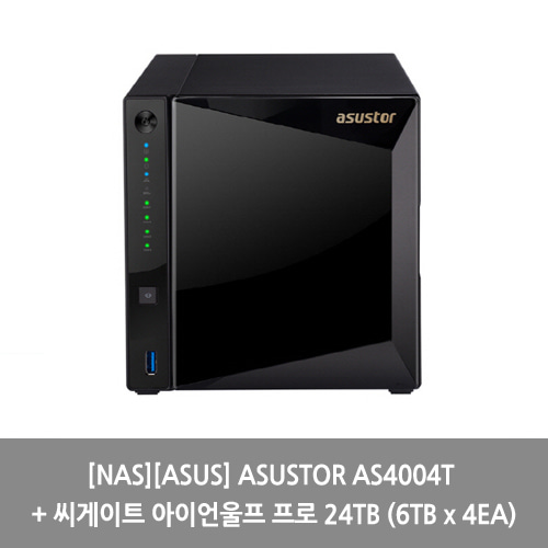 [NAS][ASUS] ASUSTOR AS4004T + 씨게이트 아이언울프 프로 24TB (6TB x 4EA)
