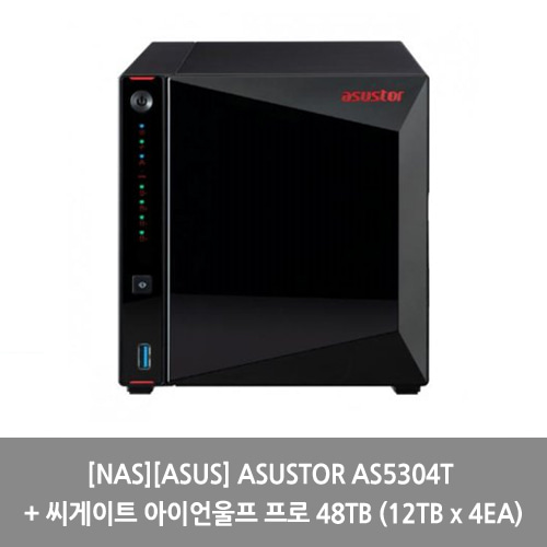 [NAS][ASUS] ASUSTOR AS5304T + 씨게이트 아이언울프 프로 48TB (12TB x 4EA)